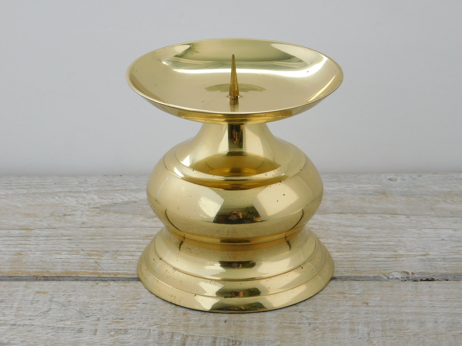 Vintage Brass Pillar Candle Holder Hosley Japan Candleholder Etsy
