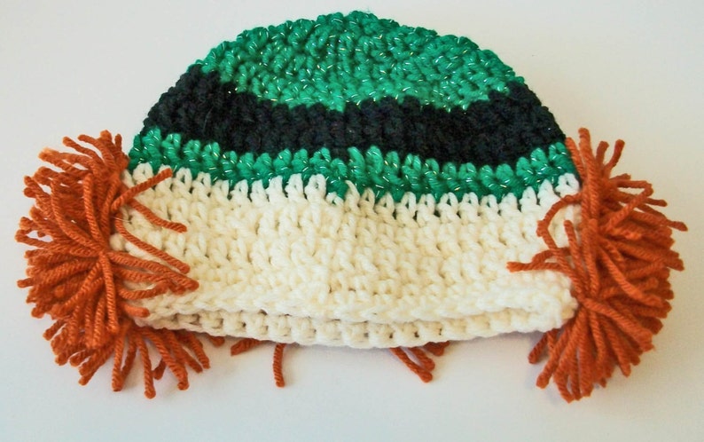 Adorable Irish Leprechaun St Patricks Days Hand Crocheted Baby and Childrens Hat Great Photo Prop 5 Sizes Available