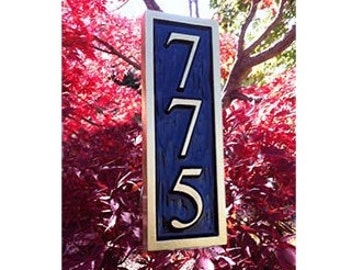 Vertical Address Sign - Create your own House number - Custom Carved Signs (HN80)