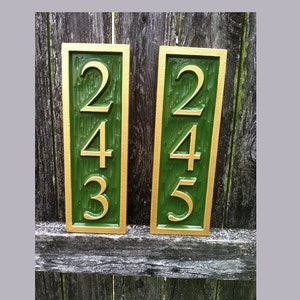 Vertical Address Sign - Create your own House number - Custom Carved (A151)