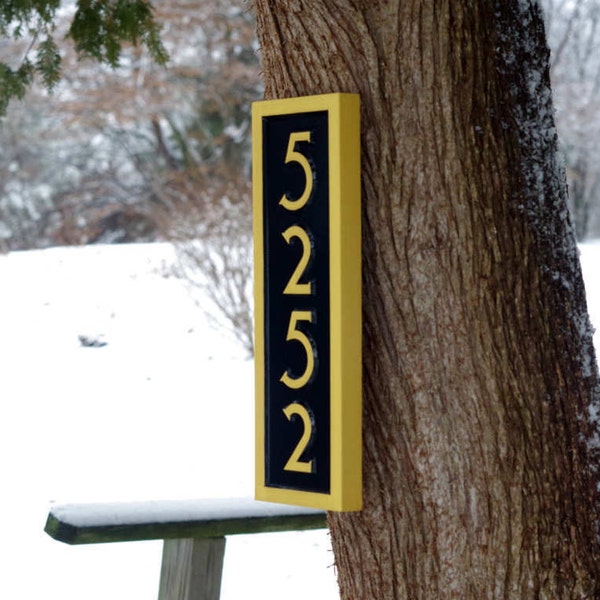 Vertical Address Sign - Create your own House number - Custom Carved Signs (A146)