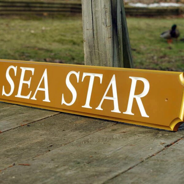 Wood Boat Name Board Etsy