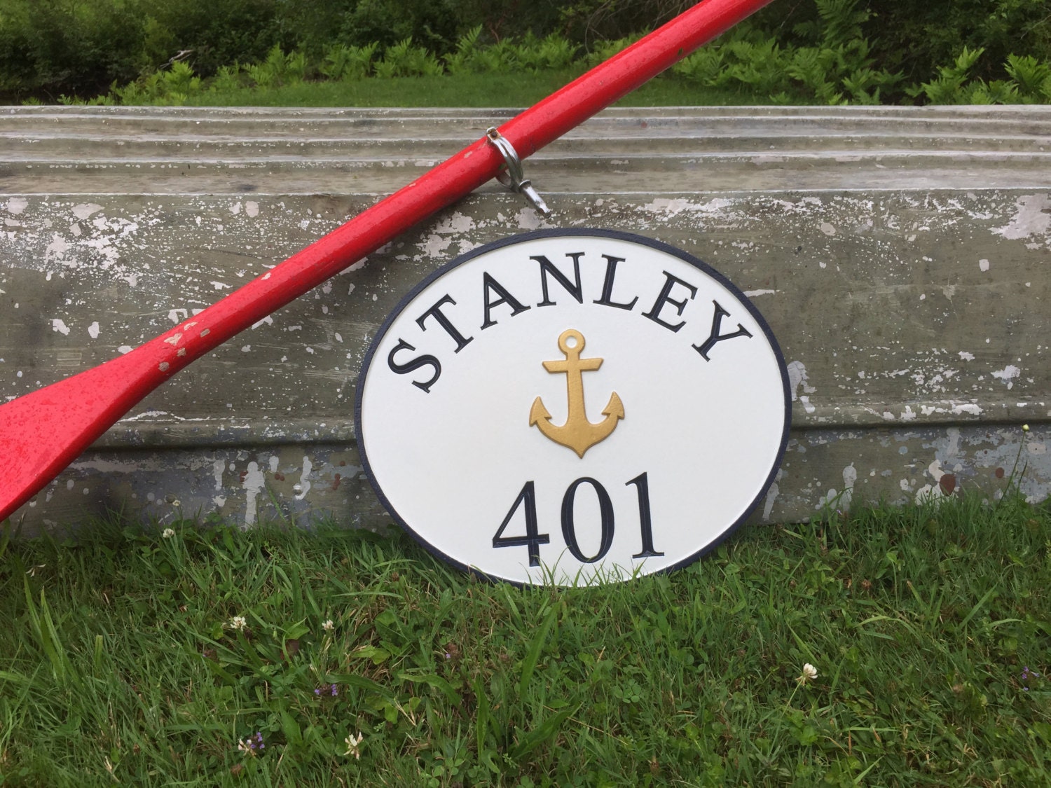 House Marker With Last Name and House Number Custom Carved Etsy