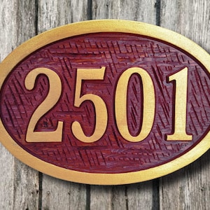 Cedar Carved Address Sign - Custom Carved Wood Signage - Made to Order (A11)