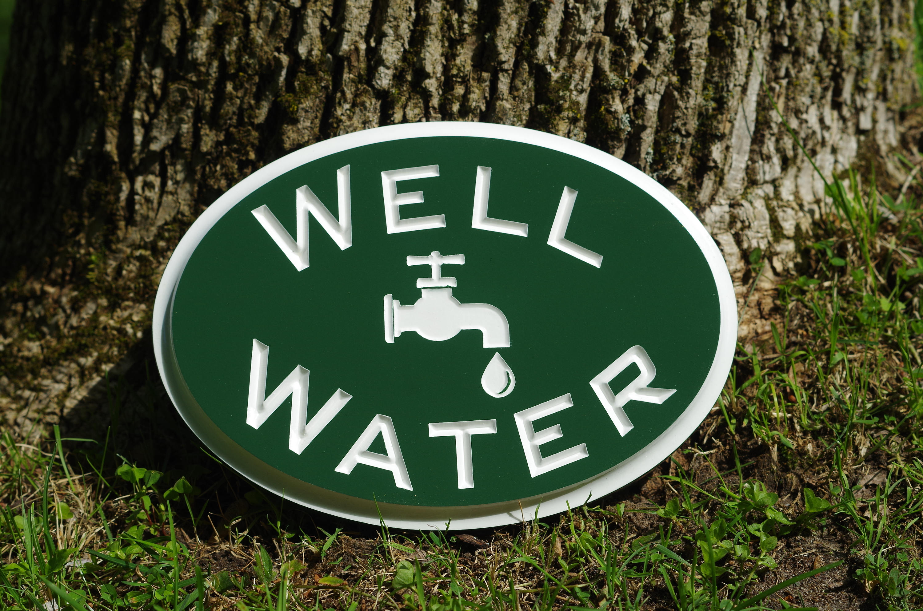Well Construction Sign Carved Well Water Notice Plaque- Irrigation Sign With Faucet Image - Etsy