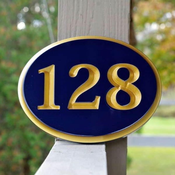 Custom Carved House Number - Street address - House Marker Custom Carved Sign (A156)