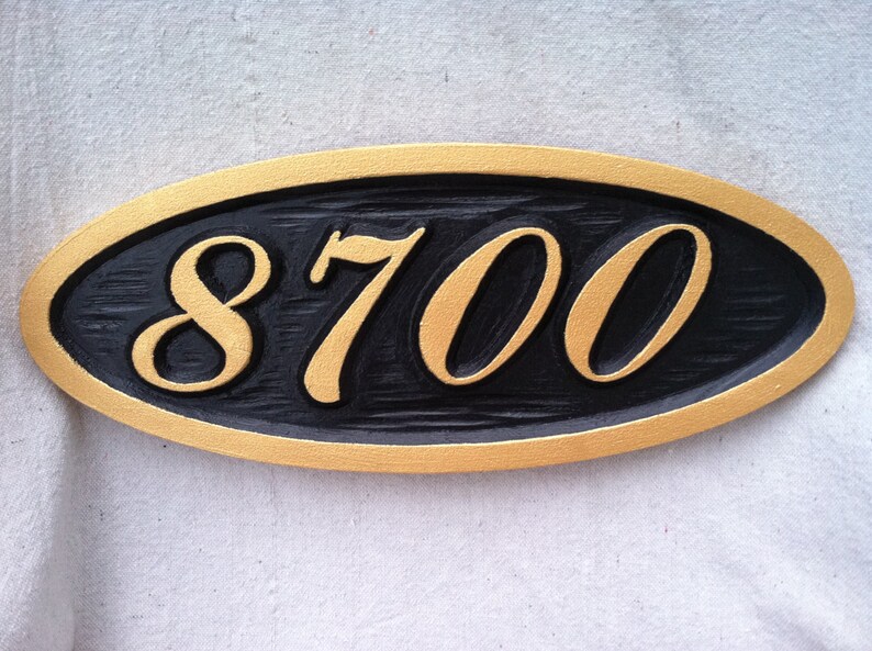 Custom Carved Oval House Number Plaque / Street Address Sign Etsy