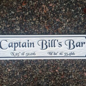 Custom Carved Quarterboard sign Add your name or place and image with coordinates Q6 image 2