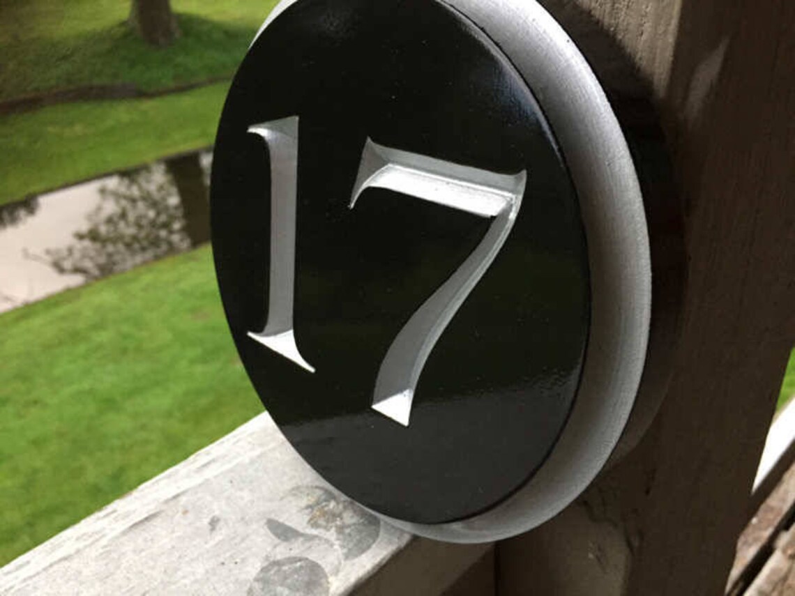 Custom Round Street Number Plaque Circular House Marker Signs Etsy