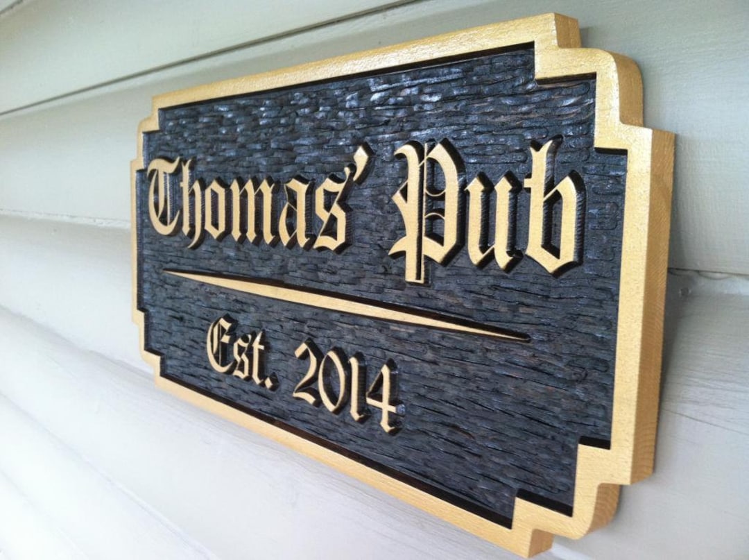 Personalized Old English Bar / Pub Sign - Custom Cedar Signs ...