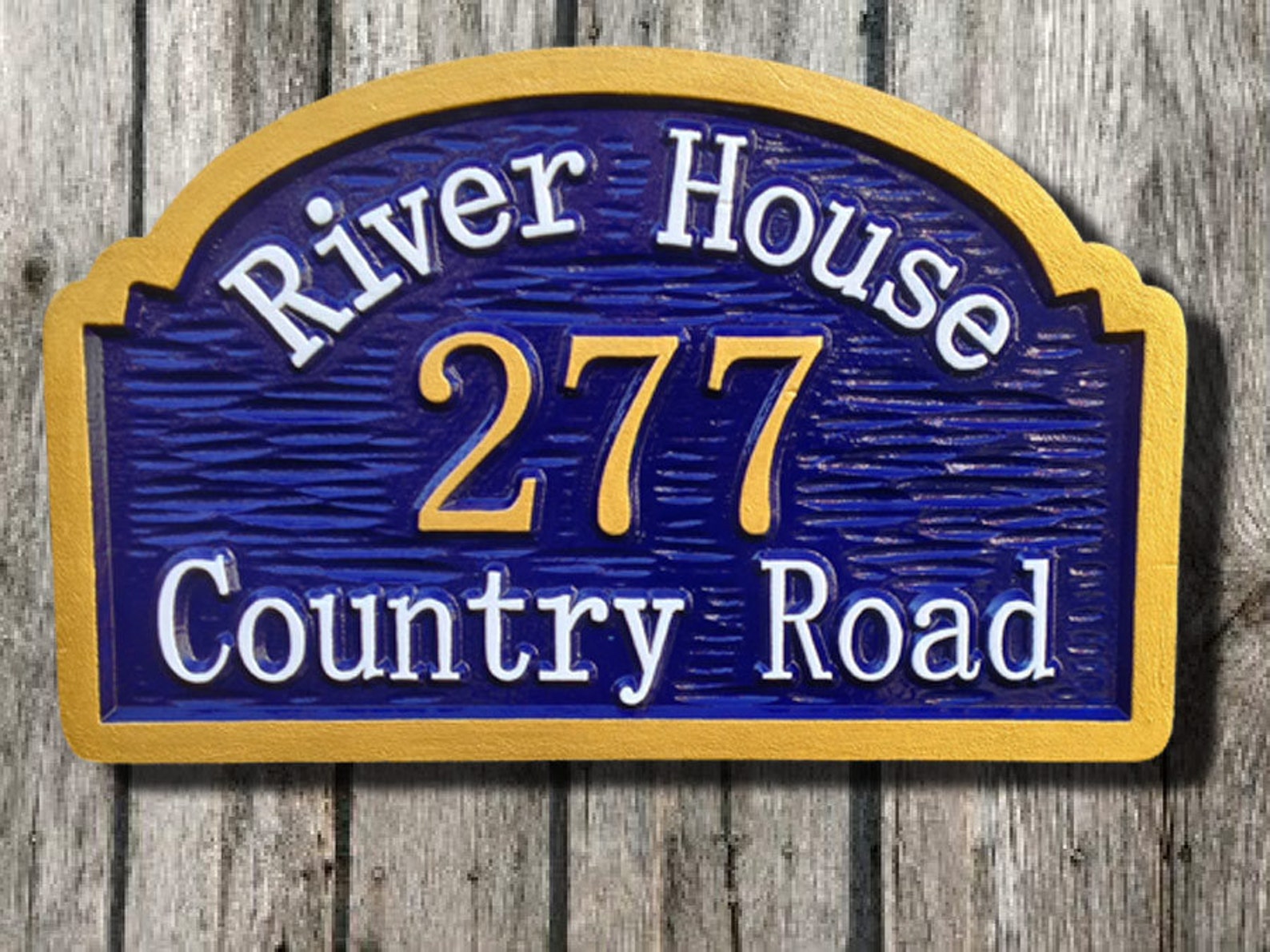 Custom Carved Street Address Sign With Last Name Custom Carved Etsy