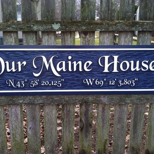 Custom Carved Quarterboard sign Add your name or place and image with coordinates Q6 image 6