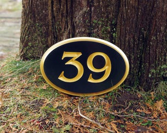 House Number Plaque - Custom Numbers for Home - Custom Carved Signs (HN41)