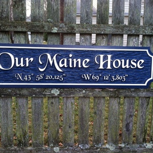 Custom Carved Quarterboard sign Add your name or place and image with coordinates Q6 image 1