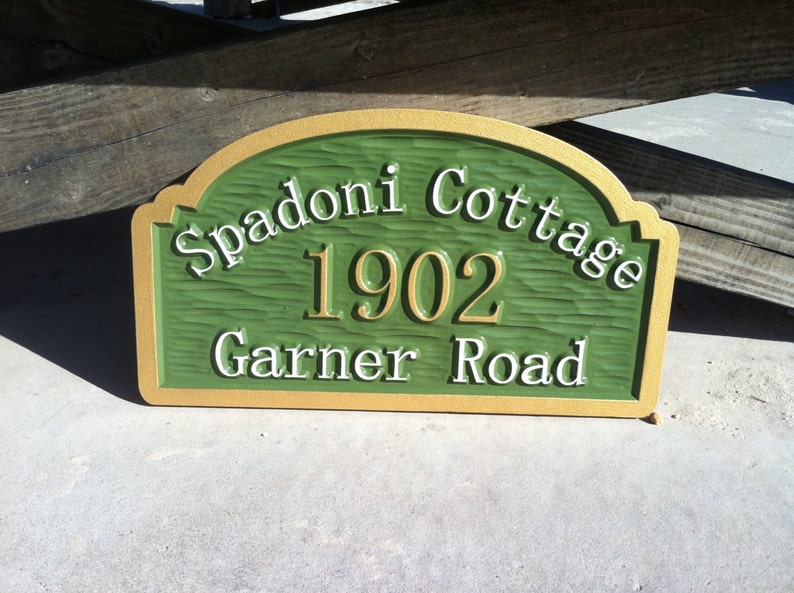 Custom Carved Personalized Cottage Street Address With Last Etsy