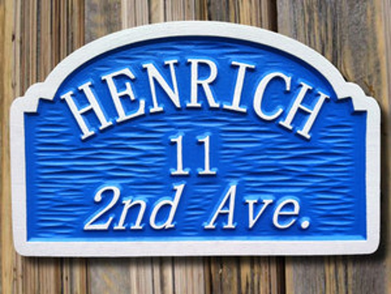 Custom Carved Street Address Sign With Last Name Custom Carved Etsy