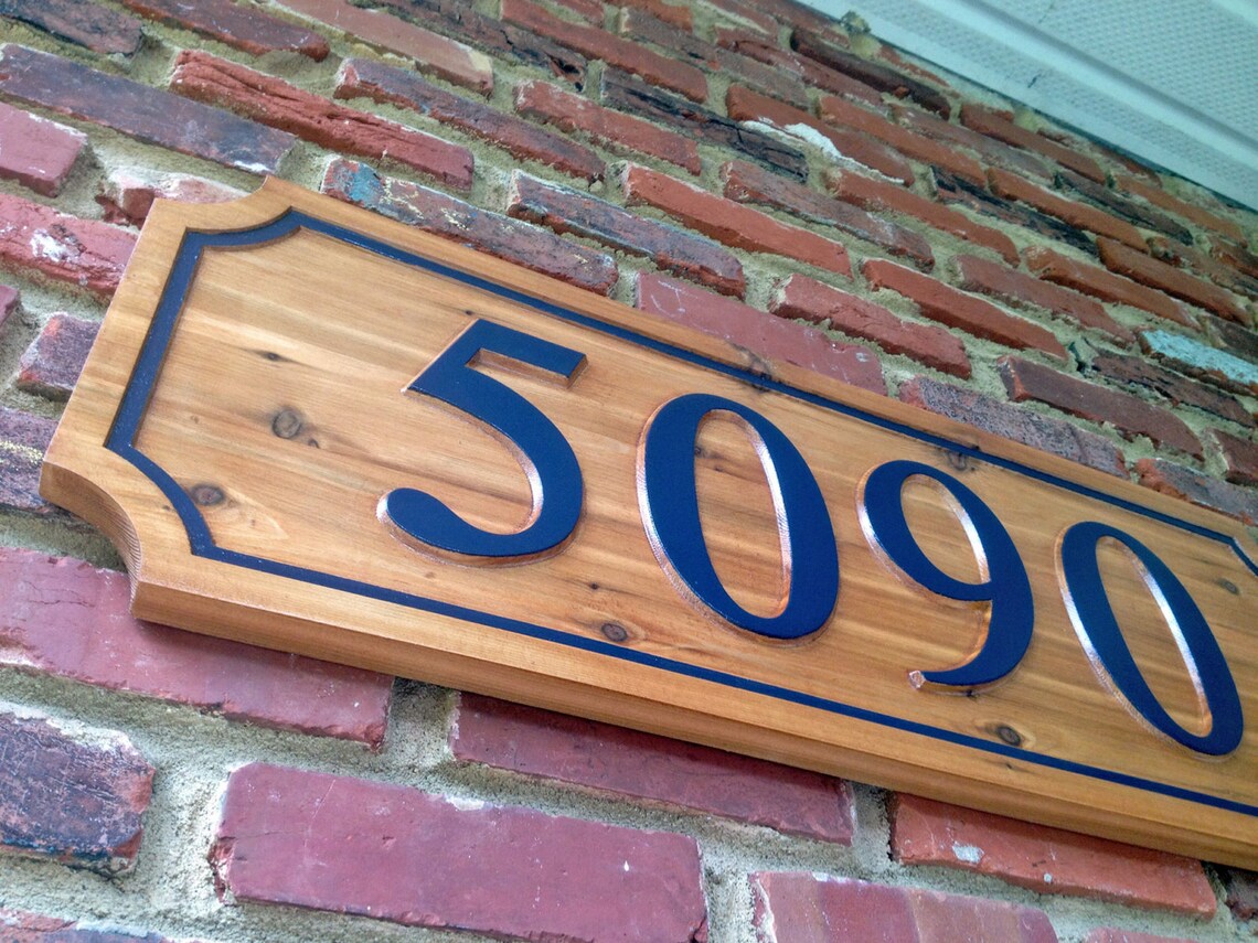 Cedar Custom Street Address Sign / House Number Custom Wood Etsy