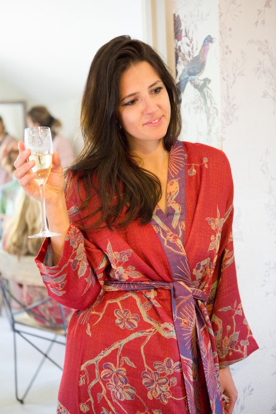 Marjolaine Laser Silk Dressing Gown | Silk Dressing Gown UK