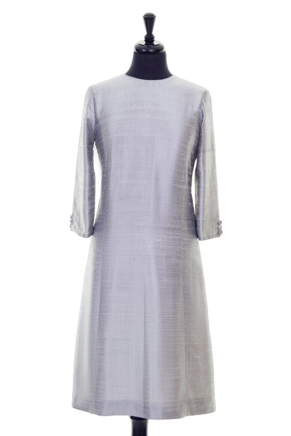 silver a line dress