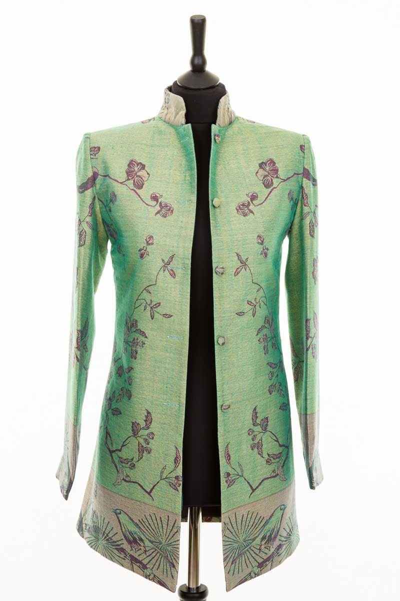 Women's Bright Green Cashmere Tree of Life Pattern Jacket - Etsy UK