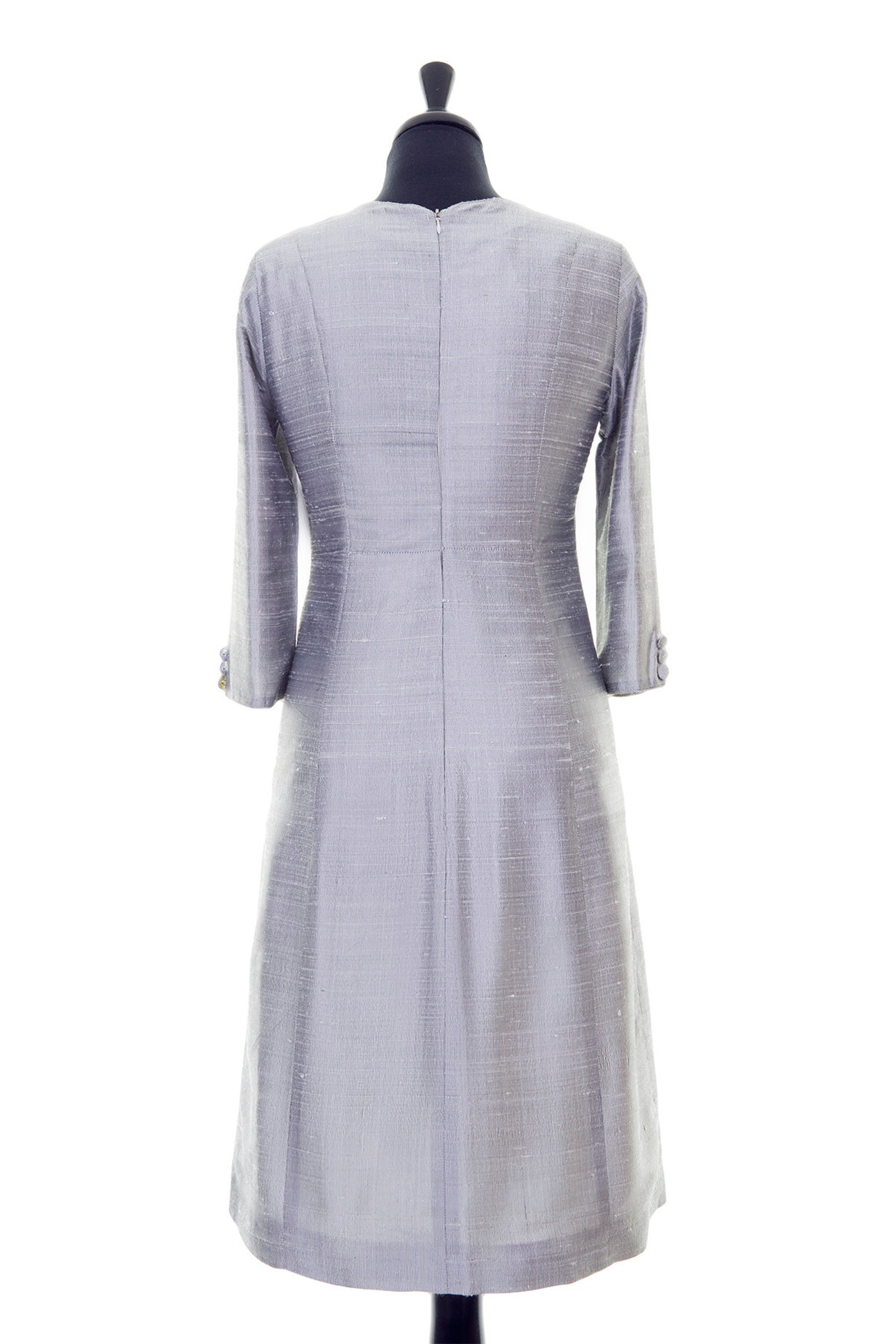 Womens Silver Raw Silk A Line Shift Dress Knee Length - Etsy