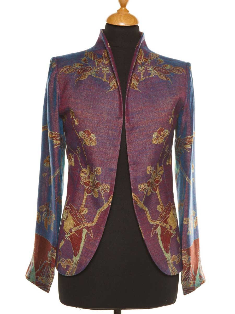 Ladies Imperial Blue Purple Cashmere Jacket High Collar - Etsy UK