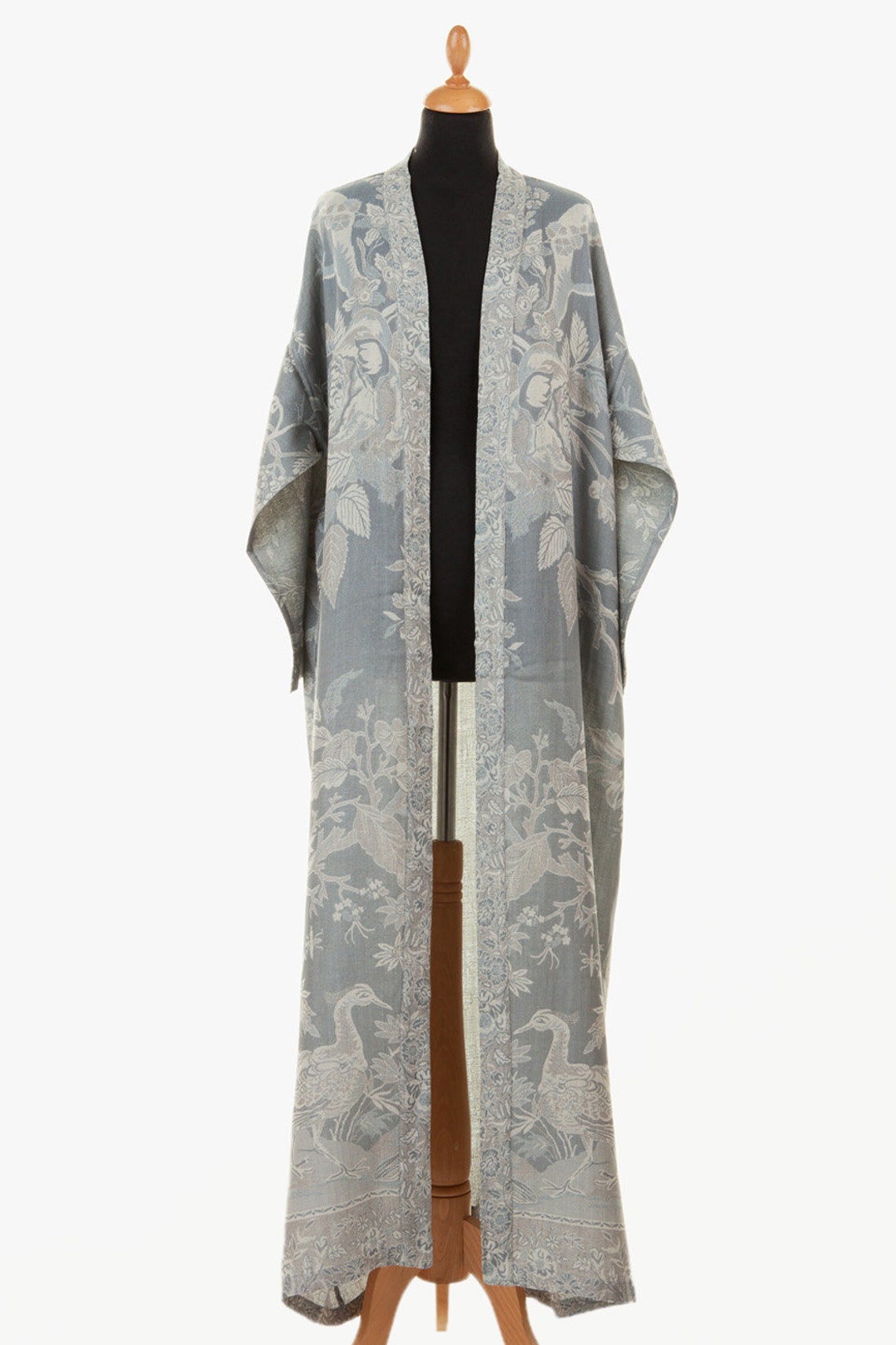 Ladies Pale Grey Cashmere Silk Bath Robe Dressing Gown House - Etsy