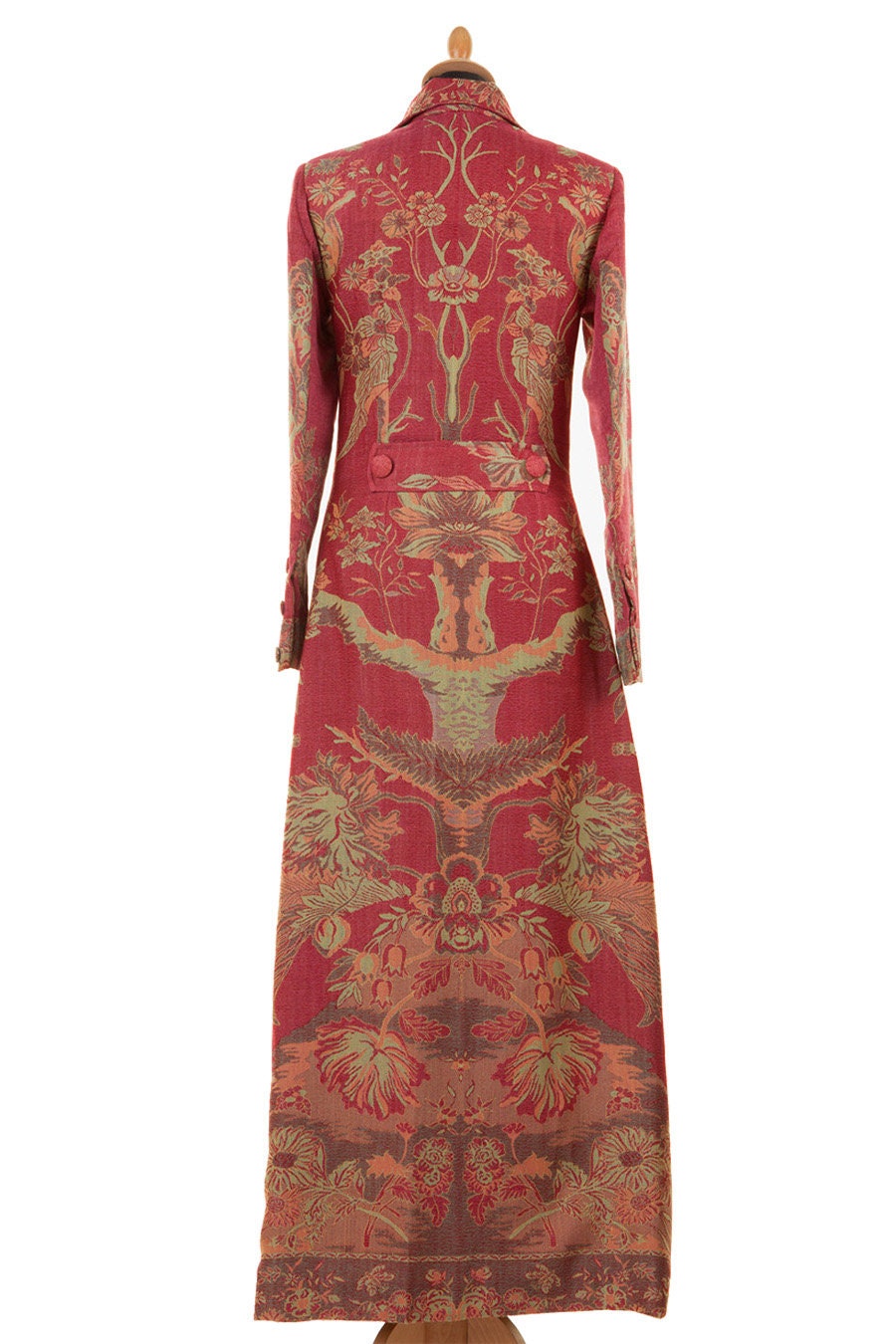 Ladies Cashmere Coat Silk Jacket Red Gold Floor Length Etsy UK