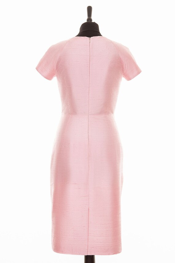 pale pink shift dress