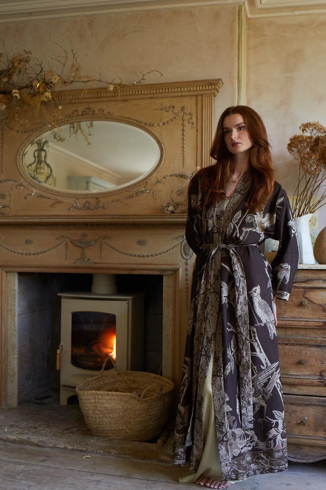 Cashmere Silk Reversible Dressing Gown: Chocolate Brown Luxury Bath ...