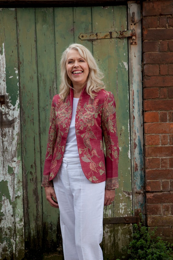 Ladies Cashmere Jacket Moss Rose Pink 
