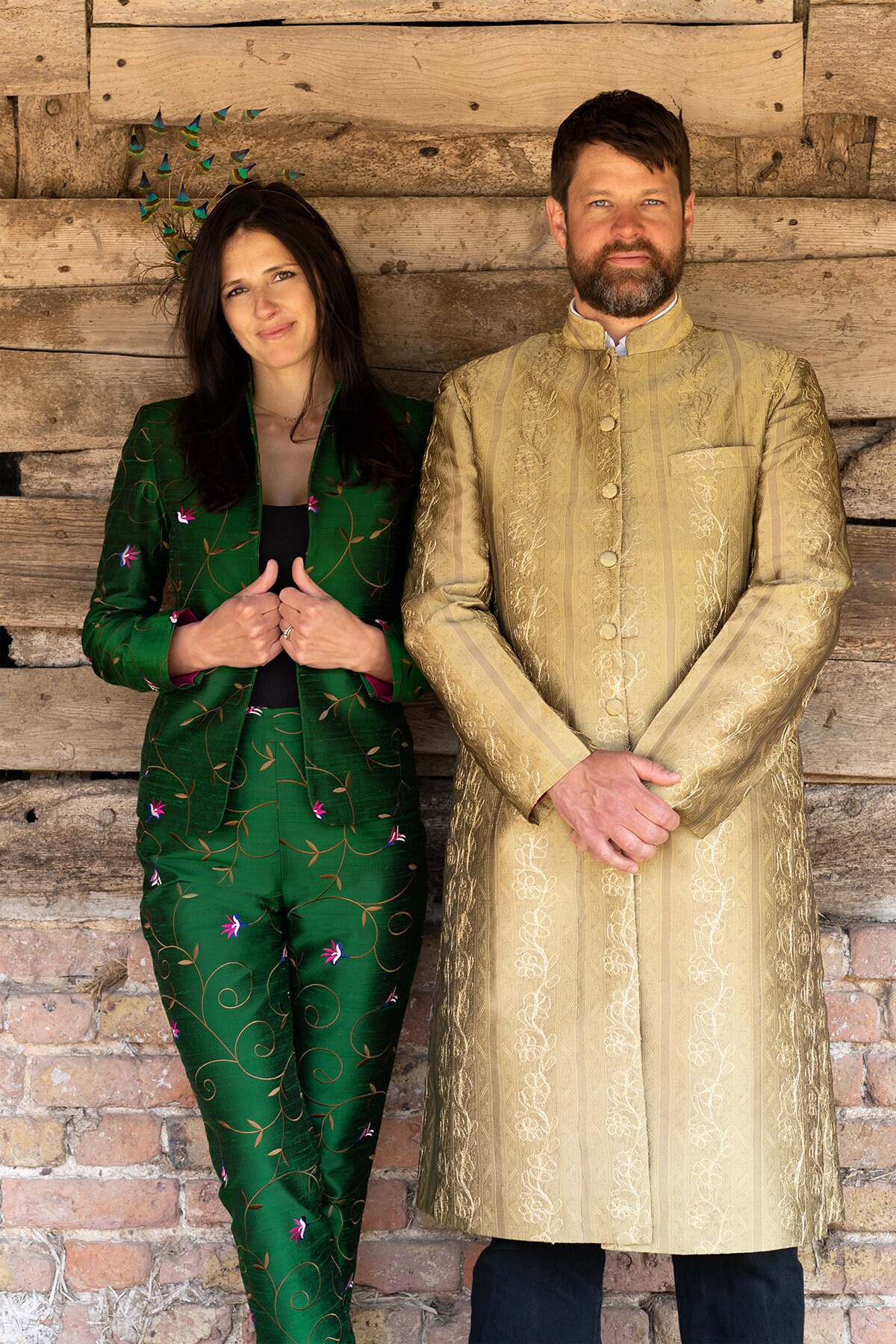 emerald green cigarette trousers Emerald Green Embroidered Silk Trousers, High Waisted Cigarette Pants, Made  to Measure