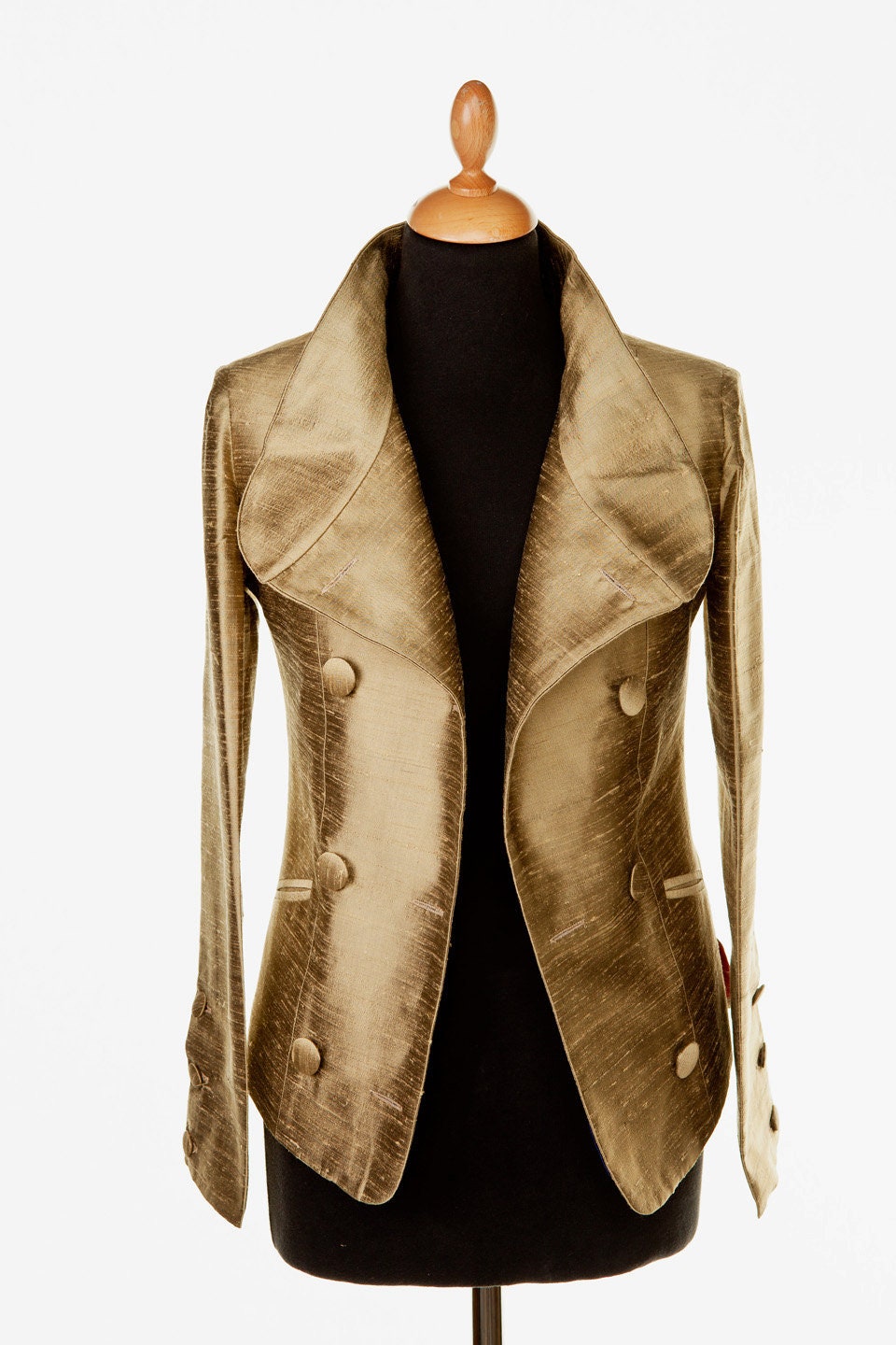 Women's Silk Jacket Gold Silk Coat Shot Silk Raw Silk Etsy