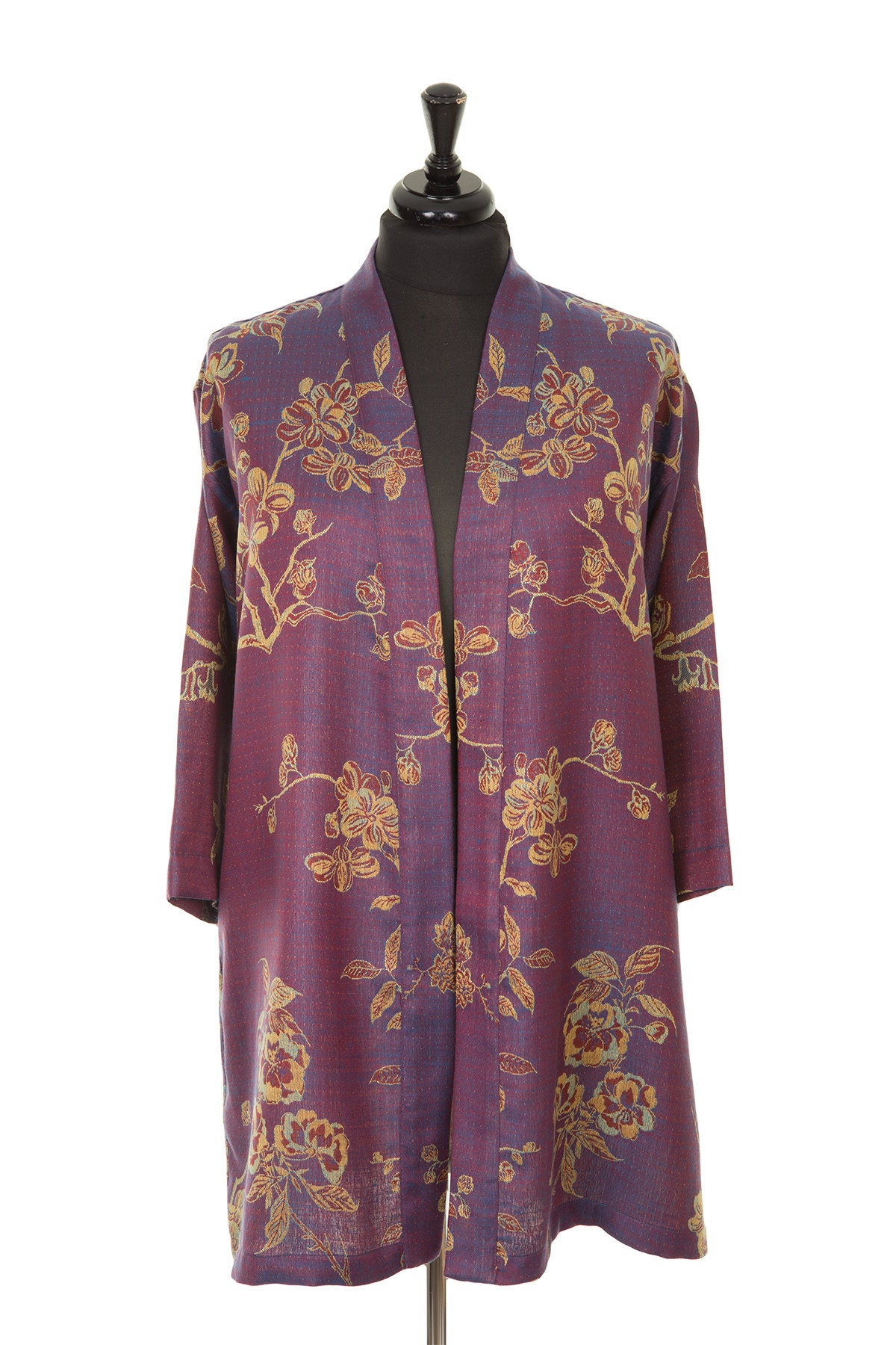 Ladies Blue Purple Cashmere Reversible Kimono Jacket Tree of - Etsy UK