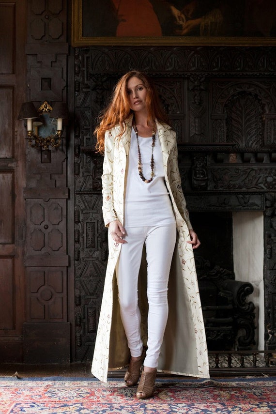 Silk Gown Coat Bride Jacket Ivory White Cashmere | Etsy