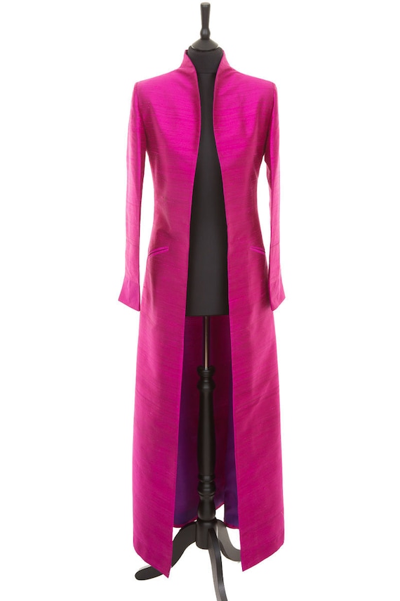 Pink long coat uk discount