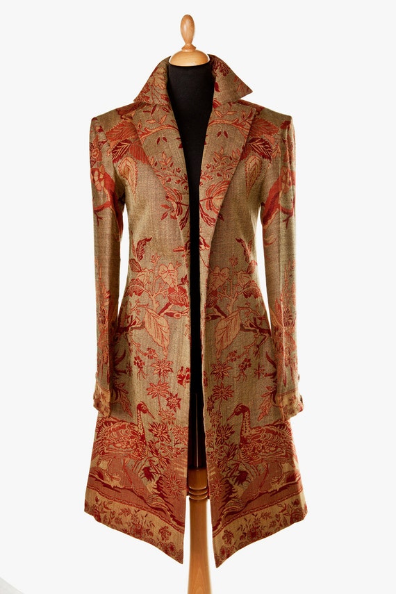 Damen Kaschmir Mantel, braun, Orange, rot, Seide, bestickt, Blumen, Jacke, natur, Eco, Hochzeitsgast, Mutter der Braut, Formal Damen Kaschmir Mantel, braun, Orange, rot, Seide, bestickt, Blumen, Jacke, natur, Eco, Hochzeitsgast, Mutter der Braut, Formal