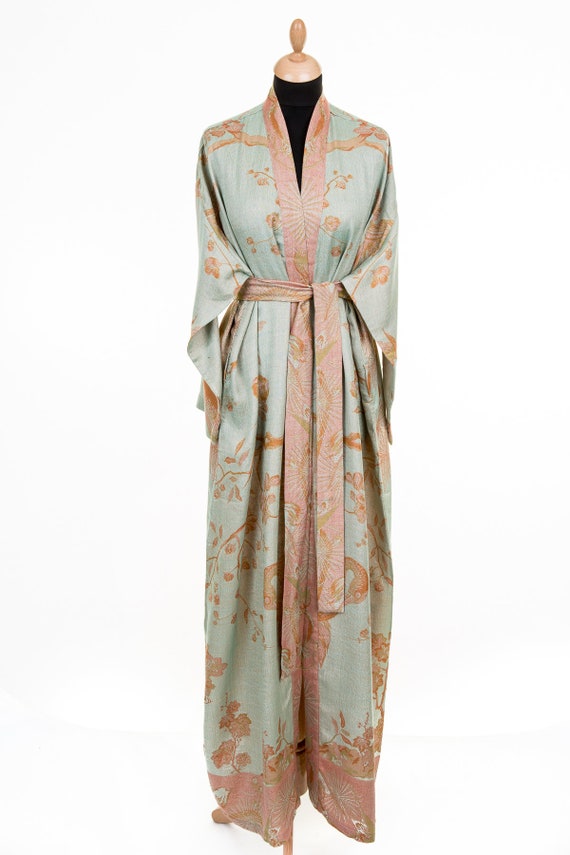 Chelsea Blue Dressing Gown Beachwear Silk Kimono Robe Robes - Etsy | Silk dressing  gown, Gowns dresses, Silk bathrobe