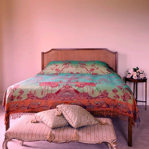 Reversible Cashmere Throw, Bedspread, Homeware, Wall Hanging, Unique Wedding Gift, Luxury Blanket, Bedroom Accessories, Sofa Covers, Silk