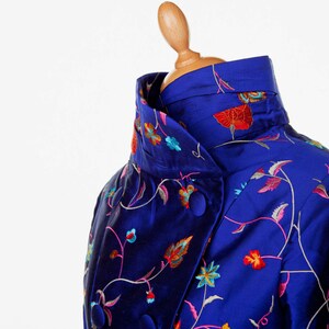 Women's Silk Coat, Bright Blue, Jacket, Embroidered Silk, High Neck, Buttons, Formal, Mother of the Bride, Occasion, Bridal, Guest, Wedding image 5