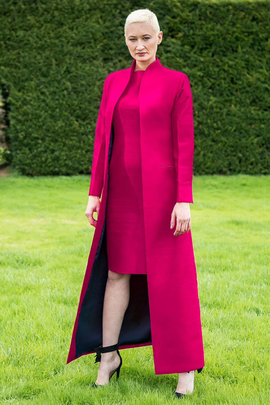 bright pink long coat
