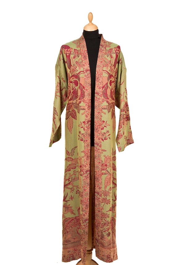 knee length dresses for ladies Derek Rose London Women's Dressing Gown Duke Cashmere Navy main image 1