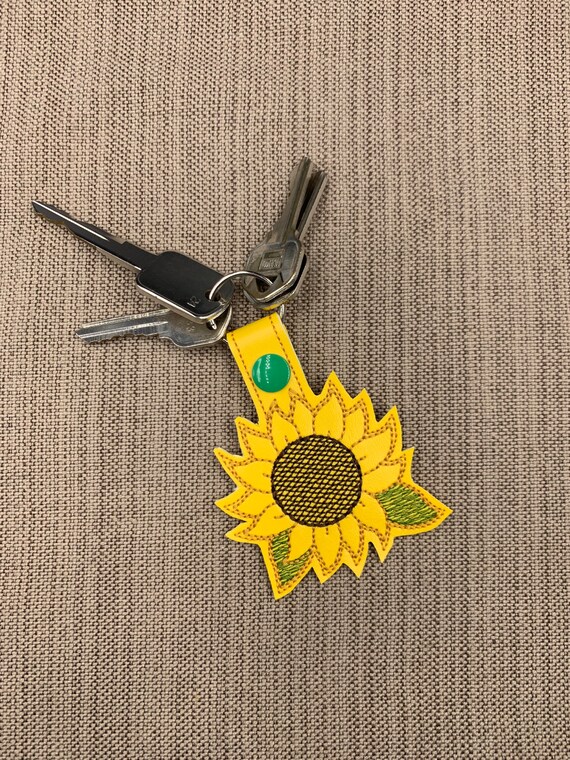 Sunflower Key Chain Sunflower Key Ring Sunflower Keychain Etsy