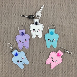 Embroidered Tooth Keychain: Dental Assistant, Dentist Gift