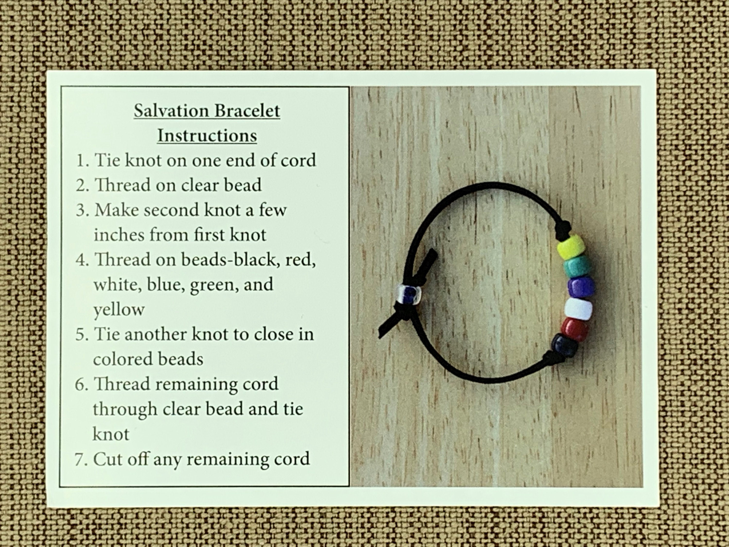 Printable Salvation Bracelet Colors