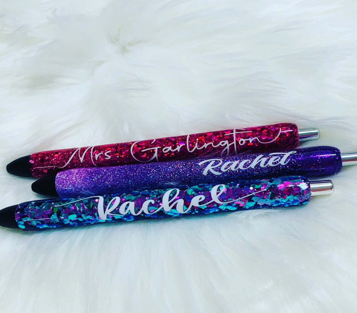 Customizable Refillable Glitter Pens Bling Pens Personalized Etsy