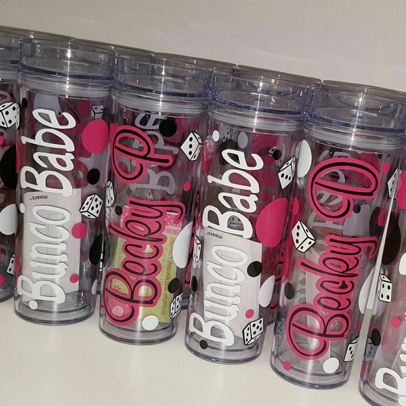 Bunco 16 oz Skinny Tumbler With Straw Bunco Gift Bunco Night | Etsy