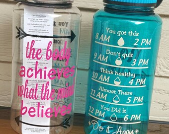 34 oz Staying Hydrated Water Bottles, Wide Mouth Bottle, Water Intake Tracker, Motivational Bottle, Personalized Bottle, Water Tracker
