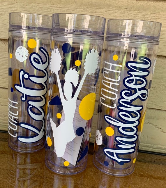 Cheer Coach 16 Oz Skinny Tumblers Cheer Tumbler Cup Cheer Team Etsy