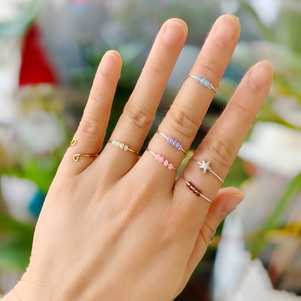 Personalized Adjustable Anxiety Relief Rings | Stress Relief Rings | Bead Rings | Wire Rings | Spinner Rings | Fidget Rings| Minimalist Ring